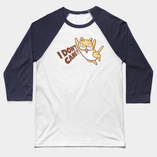 I Don't Care Cat Baseball T-Shirt